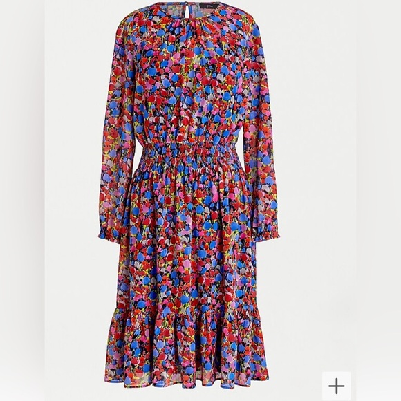 New! J Crew Cinched Waist Dress in Watercolor Floral Print Size Small - Picture 3 of 10